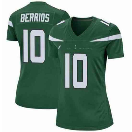 Women New York Jets Braxton Berrios #10 Green Vapor Limited Stitched Football Jersey